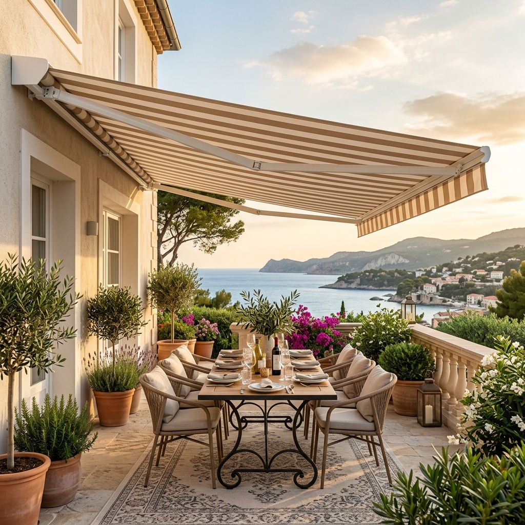 Store banne sur terrasse moderne